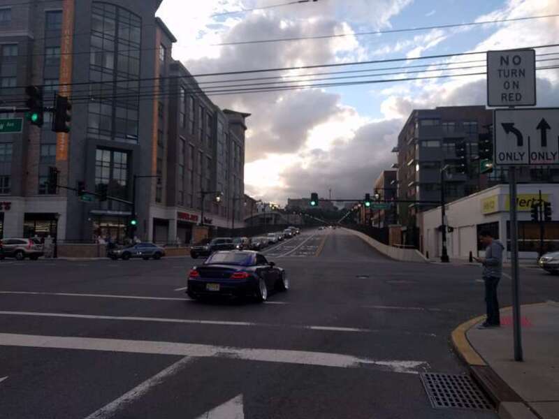 Hoboken 14th Street Viaduct looking up towards Union City and Jersey City.