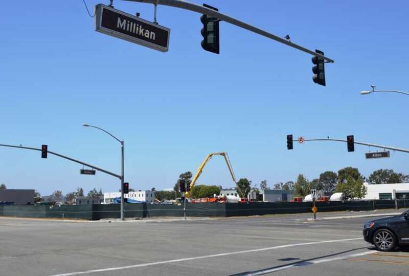 Construction site on the north corner of Alton Parkway and Millikan Avenue, just one block northwest of Jamboree Road, as seen from  Diamond Jamboree - Irvine, Orange County, California.