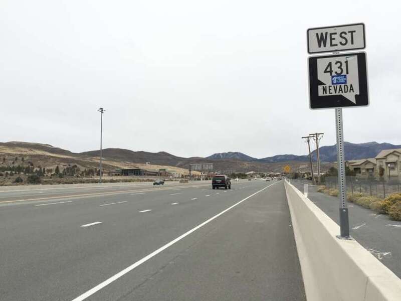 View west from the east end of Nevada State Route 431 (Mount Rose Highway) in Reno, Nevada