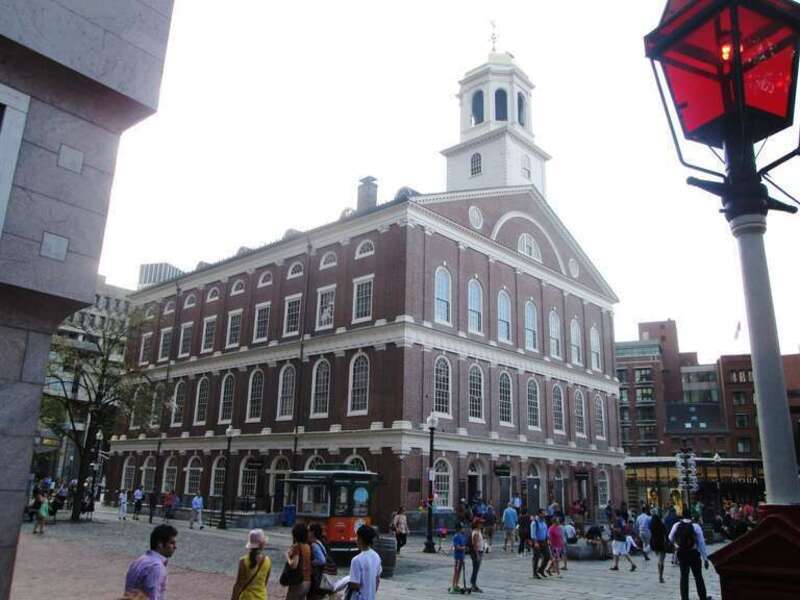 Faneuil Hall  located near the waterfront and today's Government Center, in Boston, Massachusetts, has been a marketplace and a meeting hall since 1742. It was the site of several speeches by en:Samuel Adams, James Otis, and others encouraging