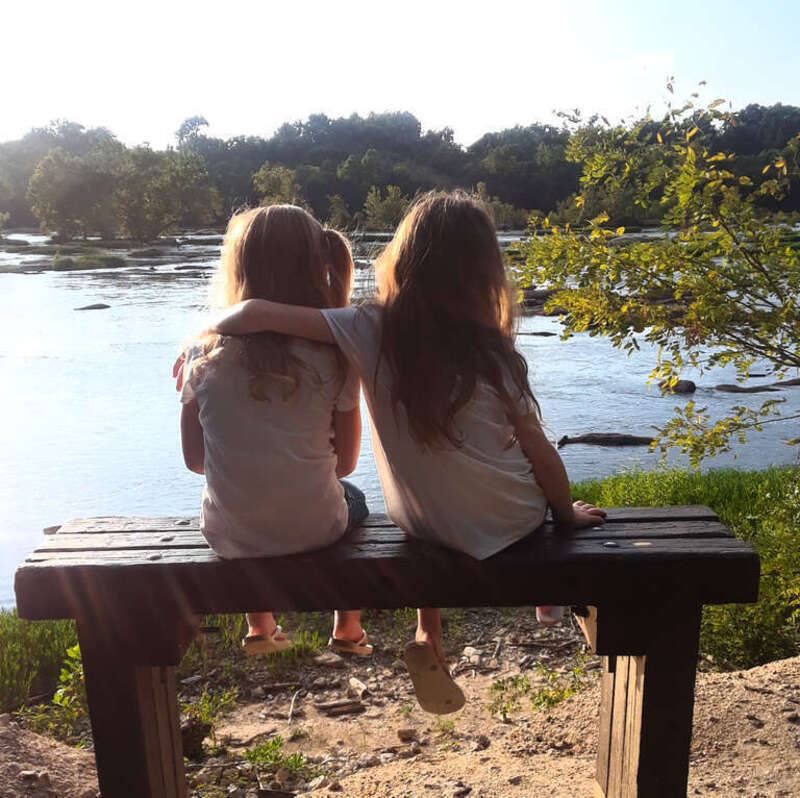 girls, kids, hug, embrace, friends, bench, river
This does not look like a state park, def not belle isle state park. Looks like belle isle in richmond. Use image if cropped ONLY.

Park info: &amp;lt;a