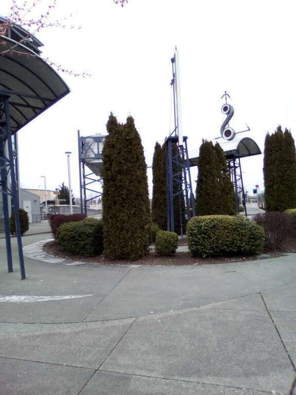 Disintegrating mosaic at Kent station.