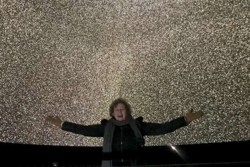 In December of 2019, Prof. Alyssa Goodman and graduate student Catherine Zucker, of Harvard University, visited the Hayden Planetarium at the American Museum of Natural History (AMNH) to &quot;see&quot; the &quot;Radcliffe Wave&quot; on the planetarium dome.  The pair