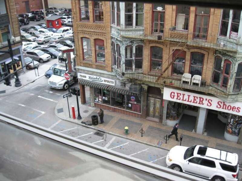Western portion of the Arnold Building in Providence, Rhode Island as viewed from the Mercantile Block across Washington Street.