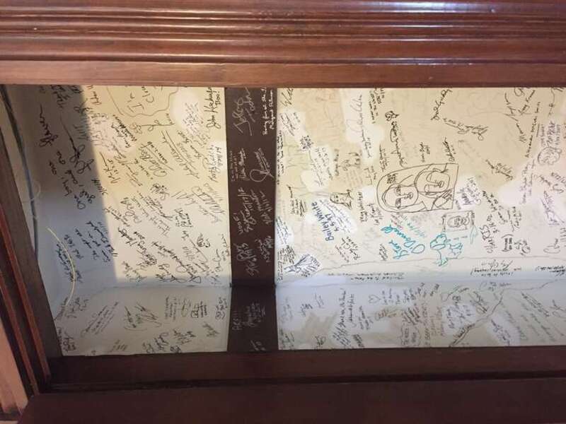 Bedroom closet of the Thurber House, in Columbus, Ohio, signed by later visiting authors.