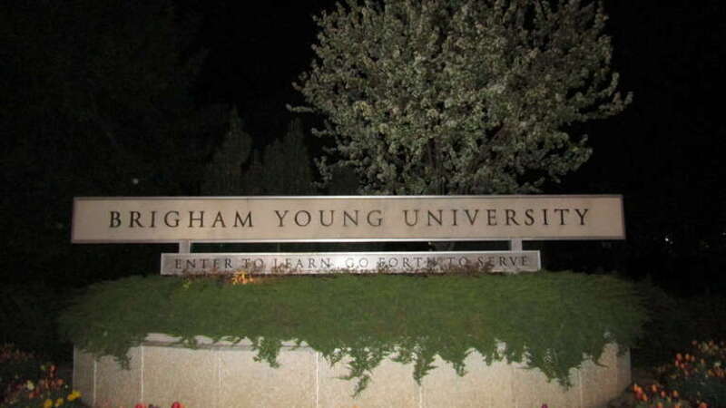 Sign near the entrance of Brigham Young University.