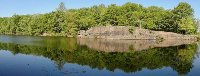Barbour Pond in Garret Mountain Reservation, Woodland Park, New Jersey.
