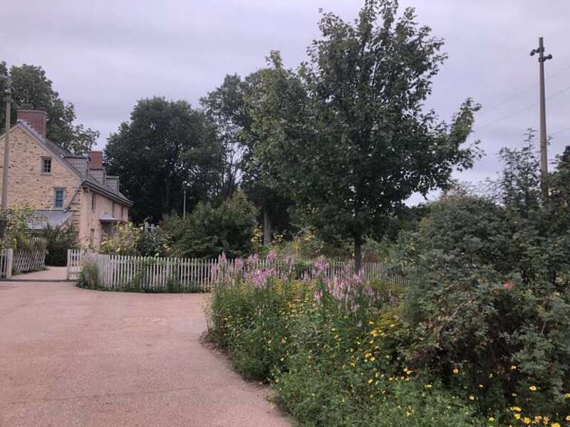 Front garden walkway to historic John Bartram's stone house..