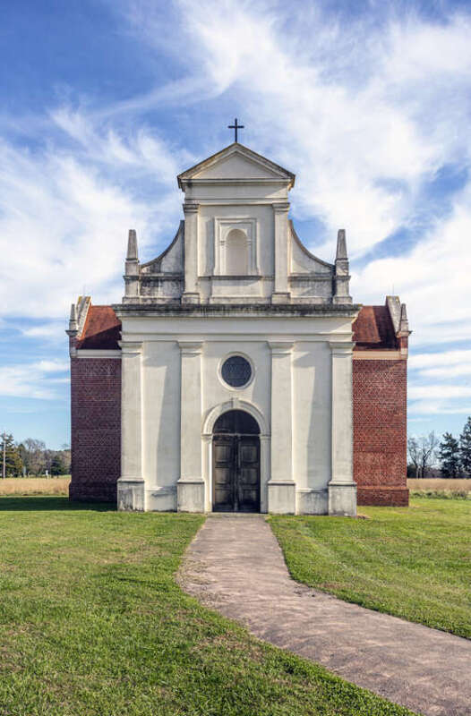 The reconstructed 1667 brick chapel at St. Mary's City, Maryland, USA