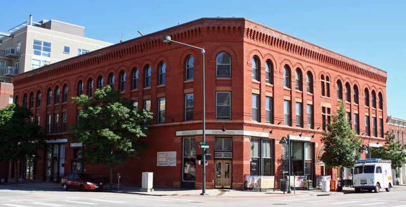 The Burlington Hotel building, located at 2205 Larimer Street in Denver, Colorado