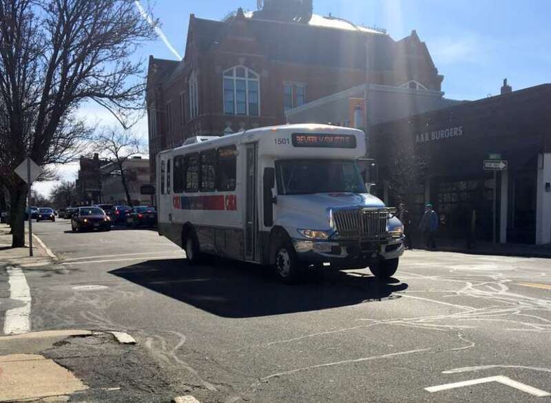 CATA Beverly Shuttle on Cabot Street in March 2019