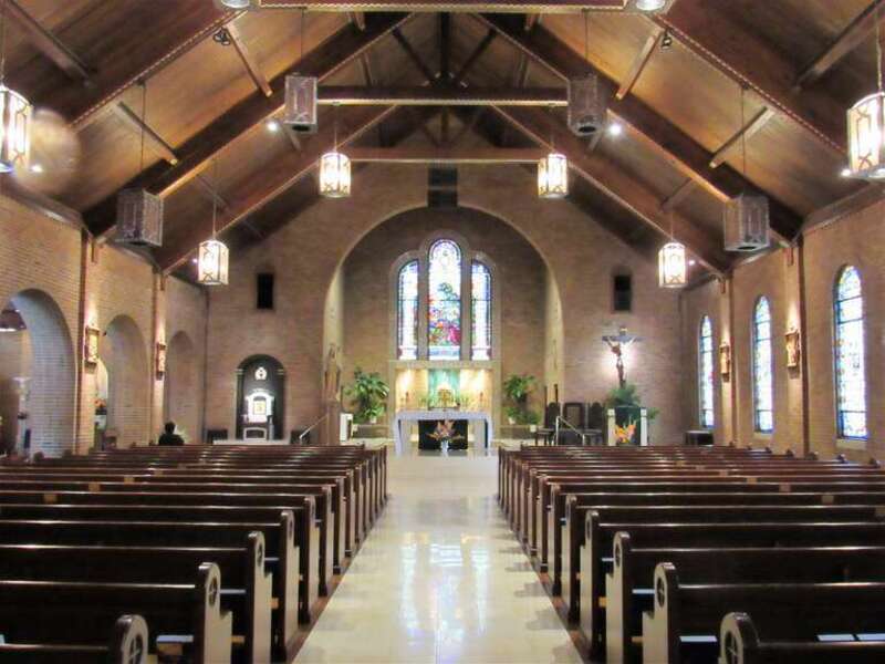 The interior of the Cathedral of the Immaculate Conception in Tyler, Texas.