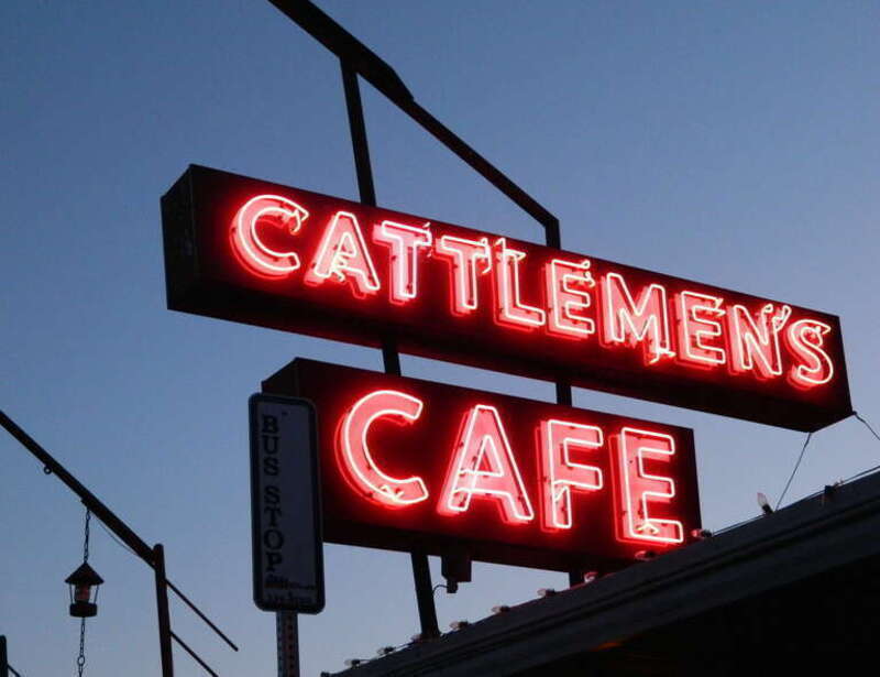 Cattlemen's lighting up the night.