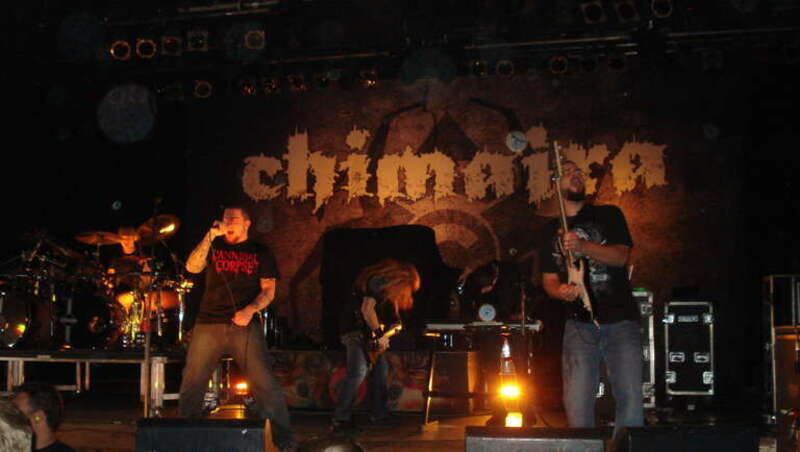 Chimaira play at the Marquee Theatre in Tempe, Arizona on November 30, 2009.