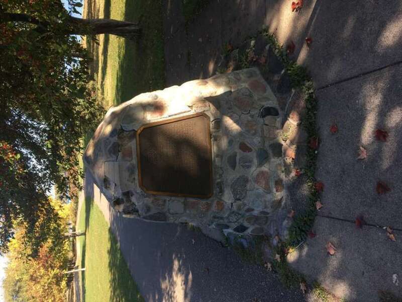 Monument that the CCC built to commemorate their work in improving the park.