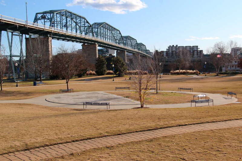 Coolidge Park, Chattanooga, Tennessee, with the Walnut Street Bridge in the background