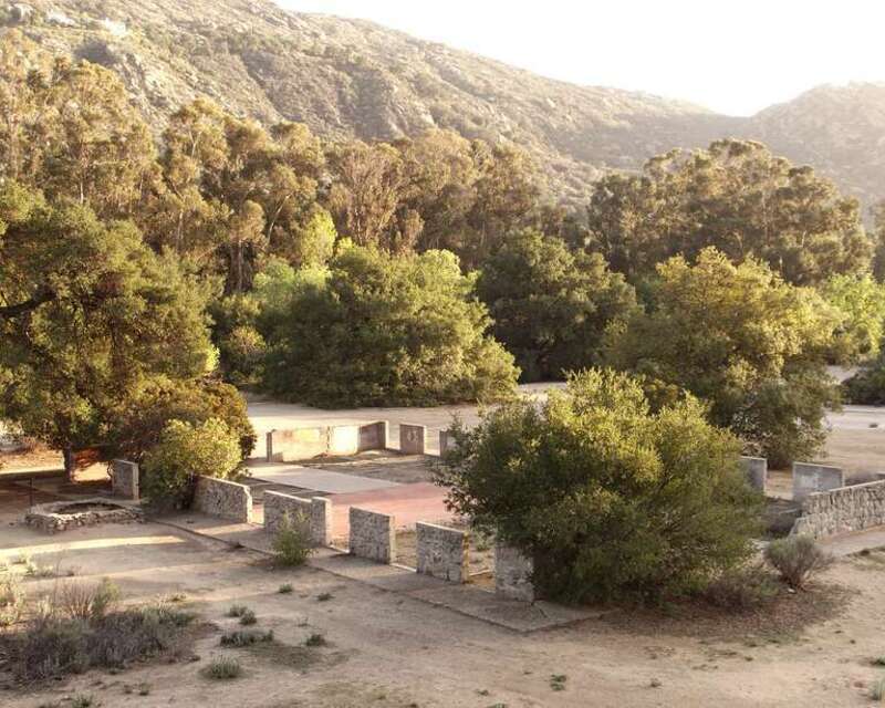 Foundations from old movie sets at Corriganville Regional Park located near the Santa Susana Pass connecting the Simi and San Fernando Valleys in southern California.