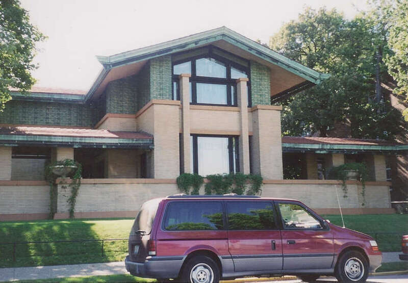 The exterior of the Dana-Thomas House in Springfield, Illinois (United States).