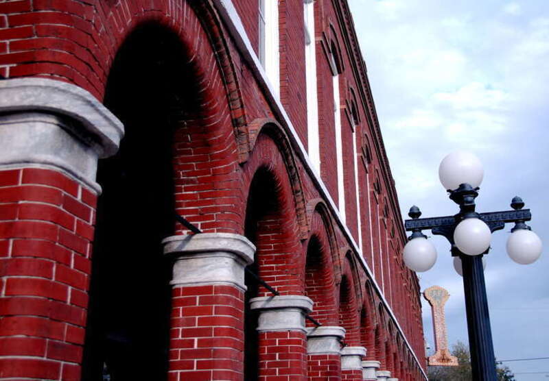 Ybor City Historic District
Taken near Central Ybor this shot shows an example of Ybor City's distinctive red brick architecture along side one of the most identifiable features of Ybor City, the unique 5 globe light post. In the Tampa area these