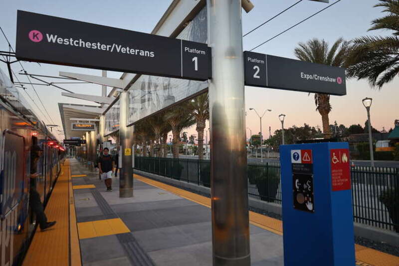 Downtown Inglewood Los Angeles Metro station in 2022