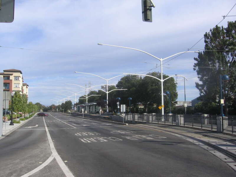 The Fair Oaks (VTA) light rail station in Sunnyvale, California, USA.