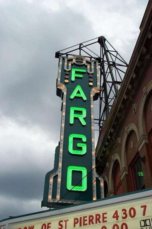 The marquee at the Fargo Theater in Fargo, North Dakota