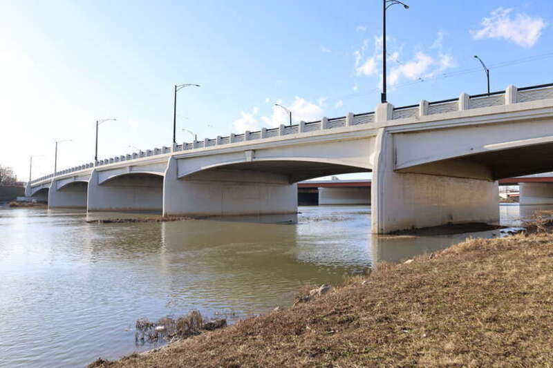 Fifth Street Bridge over the Great Miami River in Dayton, Ohio in 2023