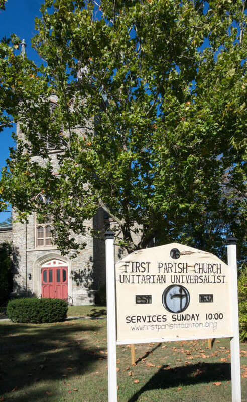 First Parish Church, Taunton MA, part of the Church Green Historic District NRHP 77000168