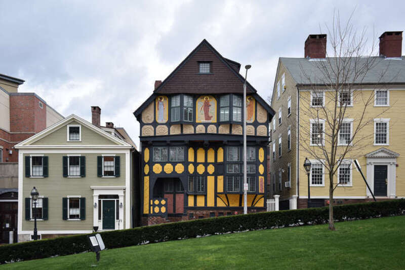 Fleur-de-lys Studios from the yard of the First Baptist Church in America
Providence RI