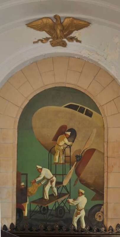 &quot;Air Mail&quot;, mural by William Gropper in the post office, Freeport, Long Island, New York.