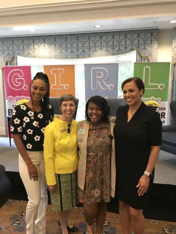 Temple Lester at Girl Scout Luncheon with fellow panelist