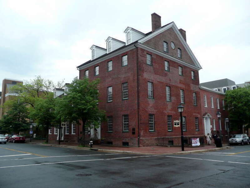 Royal and Cameron Streets, Alexandria. Built in 1752, George Washington had his HQ here during the French and Indian War and the Marquess of Lafayette dined here in 1824.