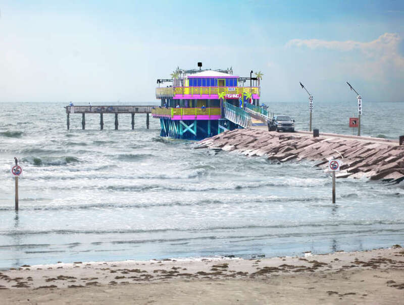Galveston's 61 Street Fishing Pier.jpg Located on the Gulf of Mexico in Galveston,, the 61st St. Fishing Pier offers fun for both families and fishermen. Bring your own rods and bait, or rent or purchase supplies in the bait and tackle shop.
In addition, they have a viewing deck for those