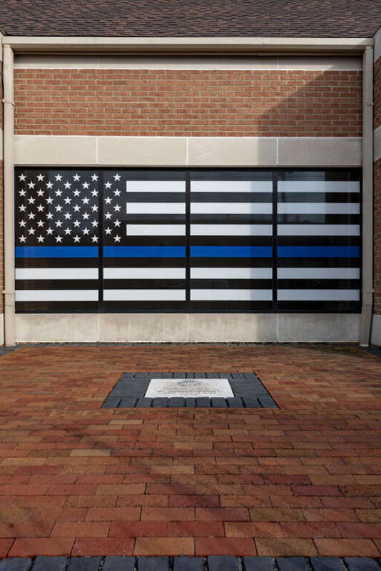 A memorial at the Grove City Municipal Safety Complex to those police officers who gave their lives in service.