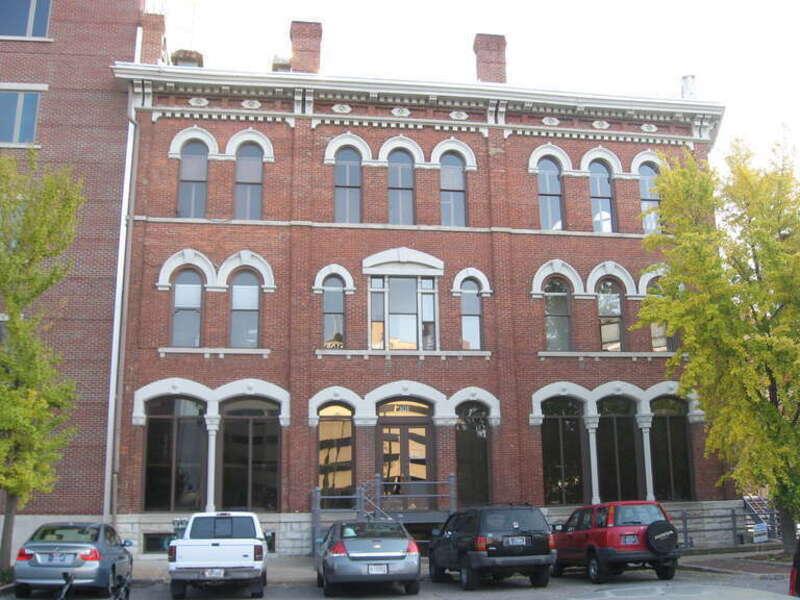 Front of the Hammond Block (also known as Budnick's Trading Mart), located at 301 Massachusetts Avenue in Indianapolis, Indiana, United States.  Built in 1874, it is listed on the National Register of Historic Places, and it is part of the