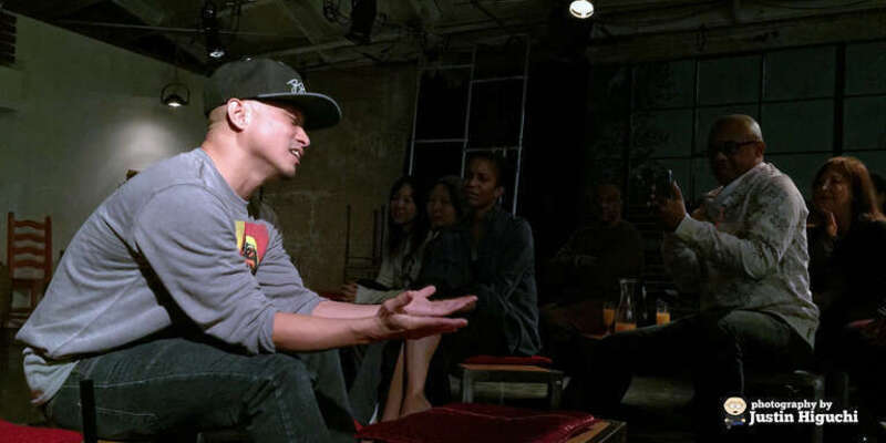 Harlem Lee performing live at MiMoDa Dance Studio behind Paper or Plastik Cafe, in Los Angeles California on Saturday November 29th, 2014.