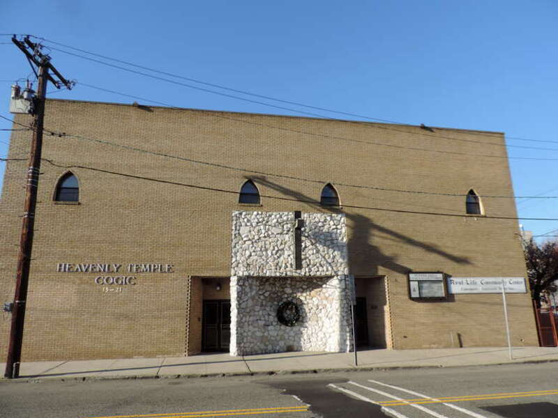 Looking northwest at church on a sunny afternoon
