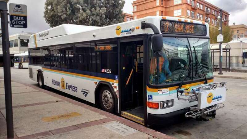 Highway 17 Express bus at Santa Cruz Metro Center in November 2019