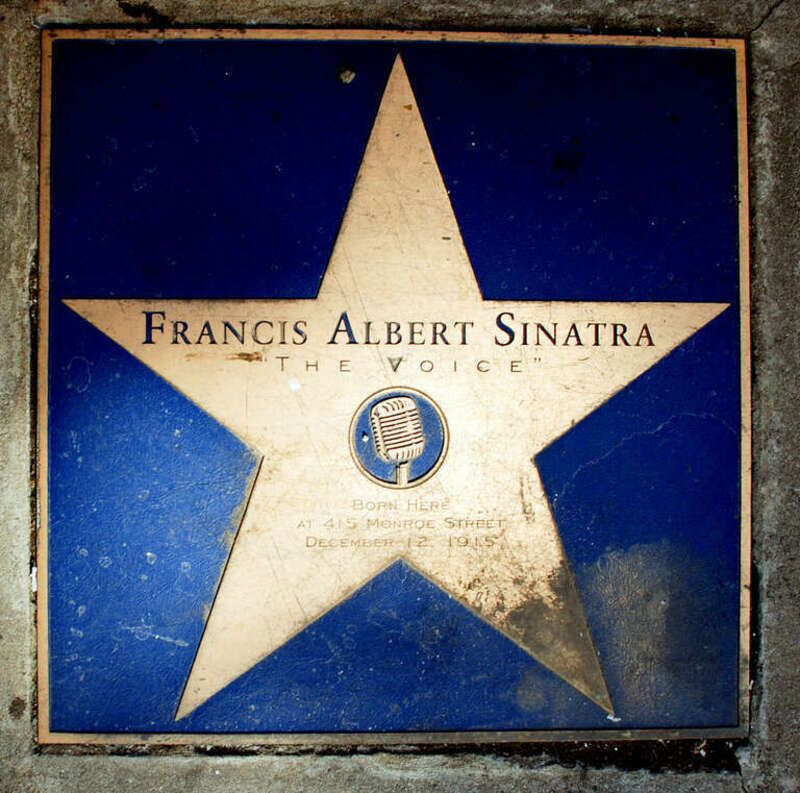 Marker at the birthplace of Frank Sinatra in Hoboken, New Jersey. USA.