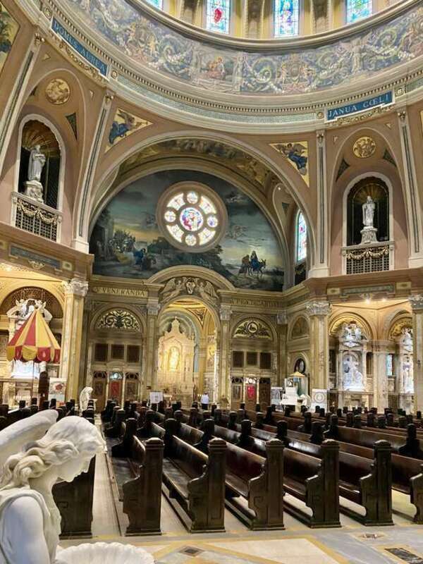 Built between 1921 and 1926, this Renaissance Revival-style Cathedral Basilica was designed by Emile Ulrich as a shrine paying homage to the Blessed Mother Mary.  The basilica replaced the previous St. Patrick’s Parish Church, a Gothic Revival-style