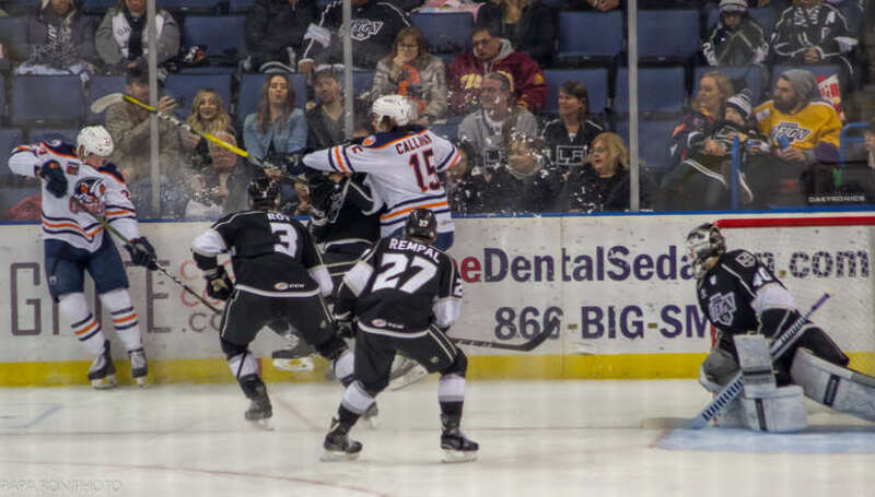 Ontario Reign AHL minor league hockey action.