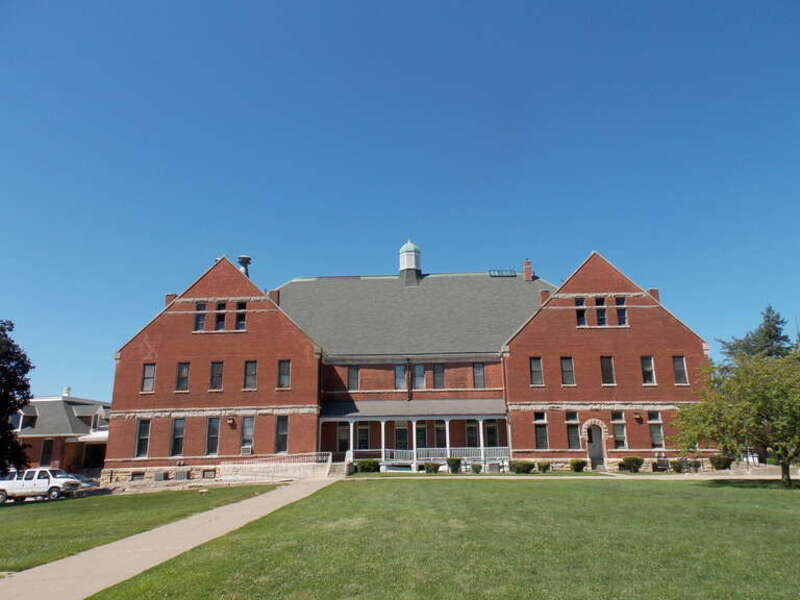 The Administration Building at the Iowa Soldiers' Orphans' Home.  It is a contributing property in the Iowa Soldiers' Orphans' Home Historic District. It is referred to as Building K at the Annie Wittenmyer Center.