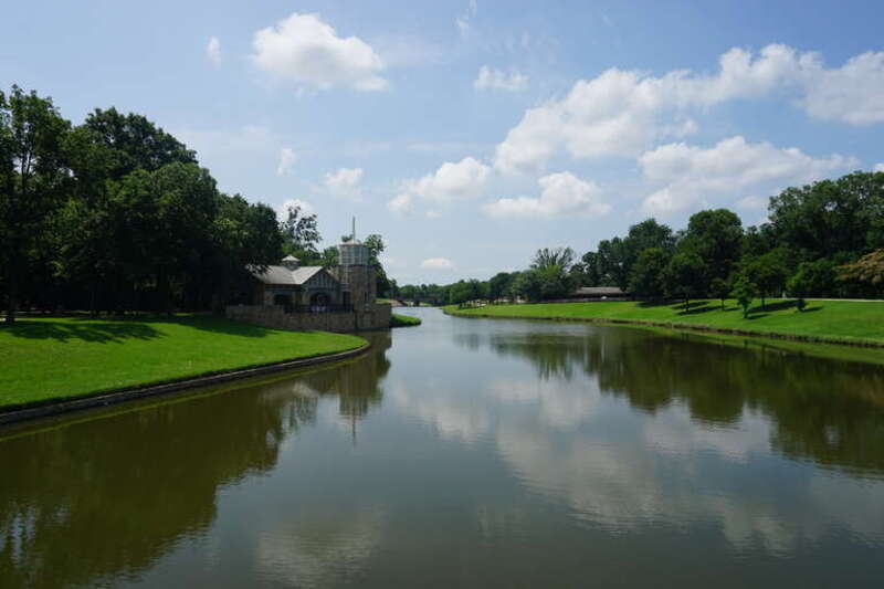 Delaware Creek and Centennial Park in Irving, Texas (United States).