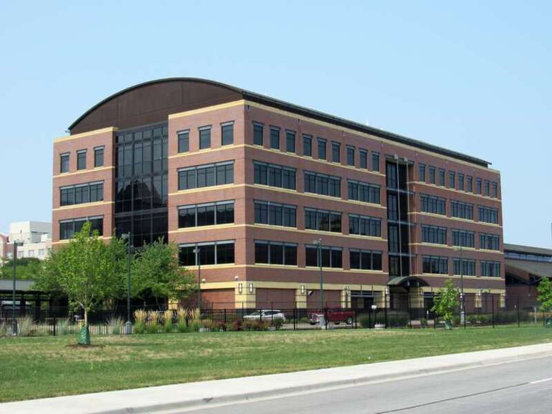 The office building of the John Deere Pavilion in downtown Moline, Illinois.