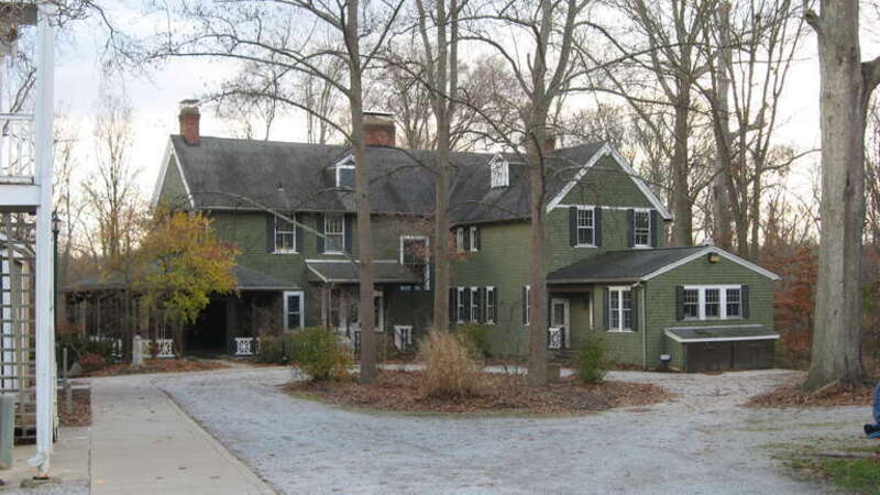 View from the northwest of the main house at the Krippendorf Estate, located on the grounds of the Cincinnati Nature Center at 4949 Tealtown Road in Union Township, Clermont County, Ohio, United States.  The estate is listed on the National Register