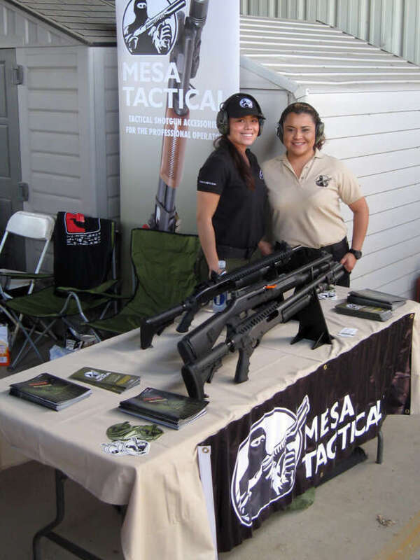Shotguns shown at a competition
