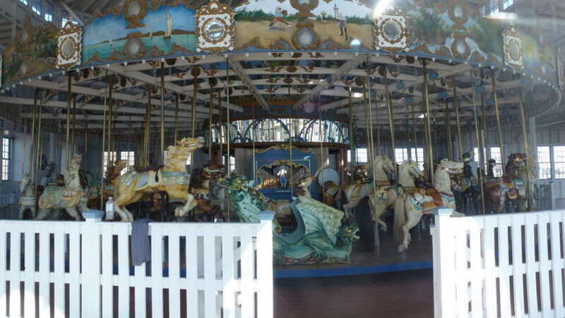 The historic Lighthouse Point Carousel in Lighthouse Point Park, New Have, Connecticut
