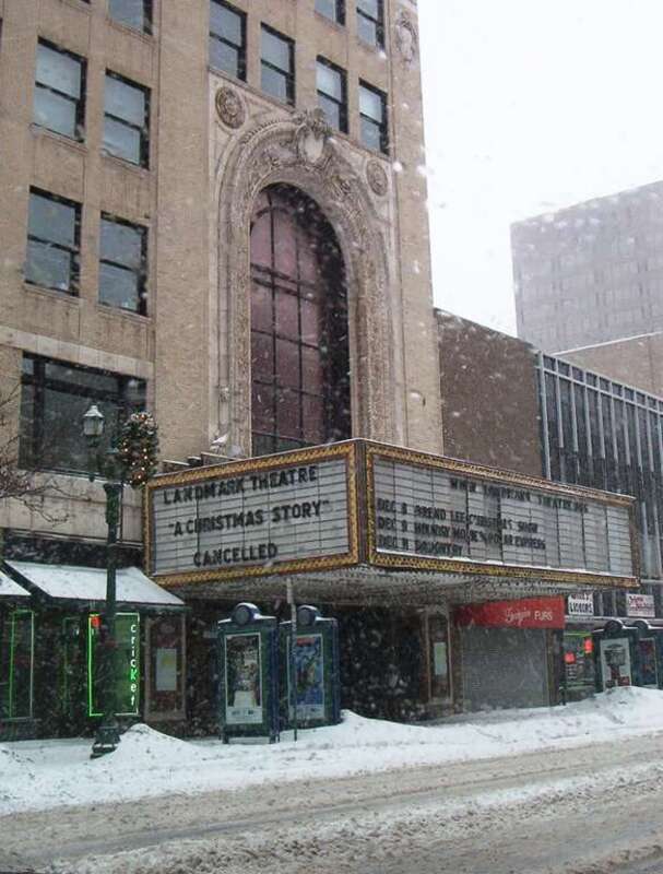Loew's State Theatre, aka Landmark Theater, Syracuse, New York, marquee on a snowy Sunday