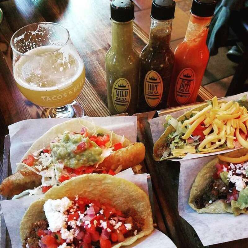 Lunch of tacos and beer at the aptly-named Tacos &amp;amp; Beer in Las Vegas.