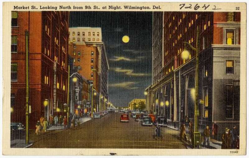 Title: Market St., looking north from 9th St., Wilmington, Del.
Subjects: Cities &amp;amp; towns
Places: Delaware &amp;gt; New Castle (county) &amp;gt; Wilmington
Notes: Title from item.
Extent: 1 print (postcard) : linen texture, color ; 3 1/2 x 5 1/2